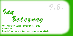 ida beleznay business card